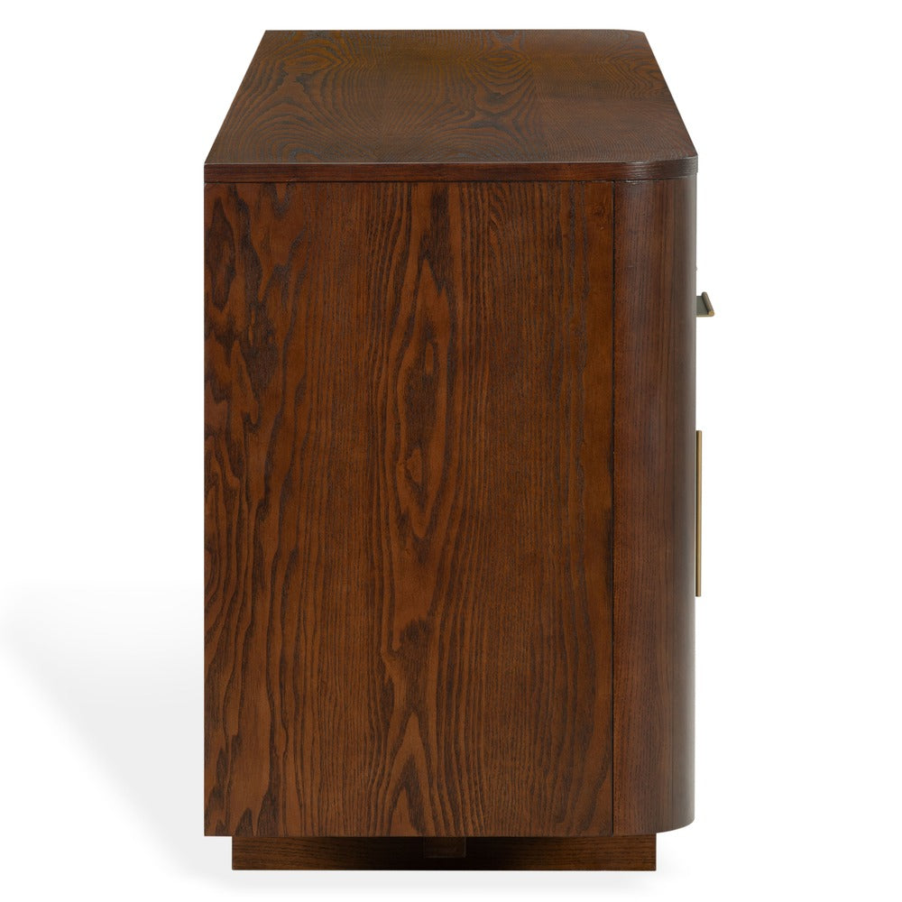 Safavieh - Dorothea 3 Drawer Wood Sideboard / Walnut / Brass - SFV4282A view 4