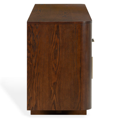 Safavieh - Dorothea 3 Drawer Wood Sideboard / Walnut / Brass - SFV4282A view 4
