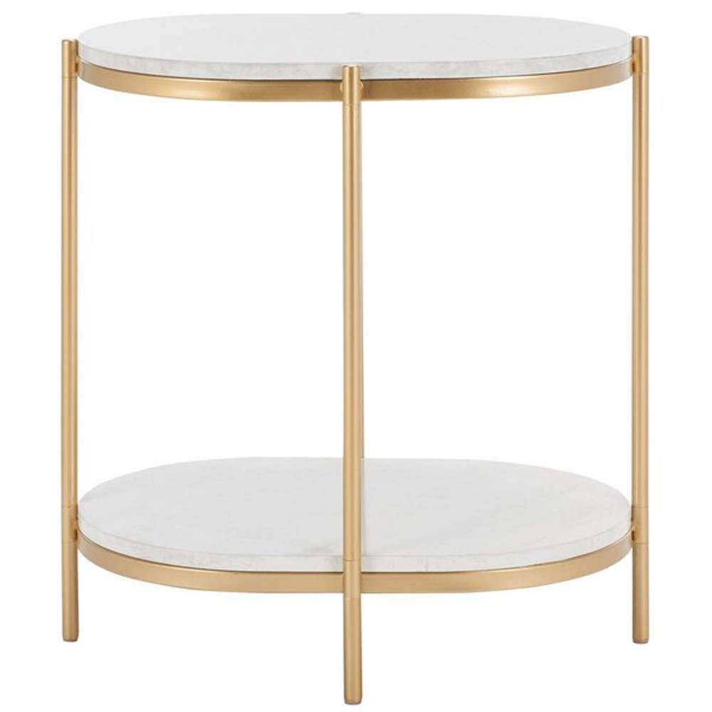 Safavieh - Dove End Table - White Faux Marble - Gold - ACC2501A veiw 1