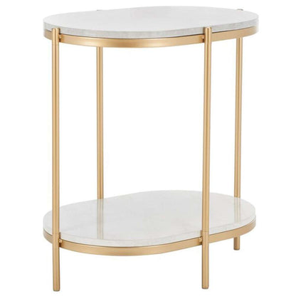 Safavieh - Dove End Table - White Faux Marble - Gold - ACC2501A veiw 3