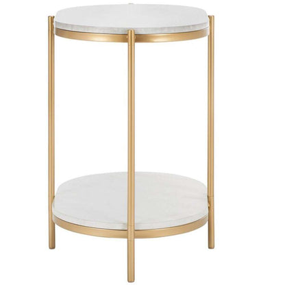 Safavieh - Dove End Table - White Faux Marble - Gold - ACC2501A veiw 4