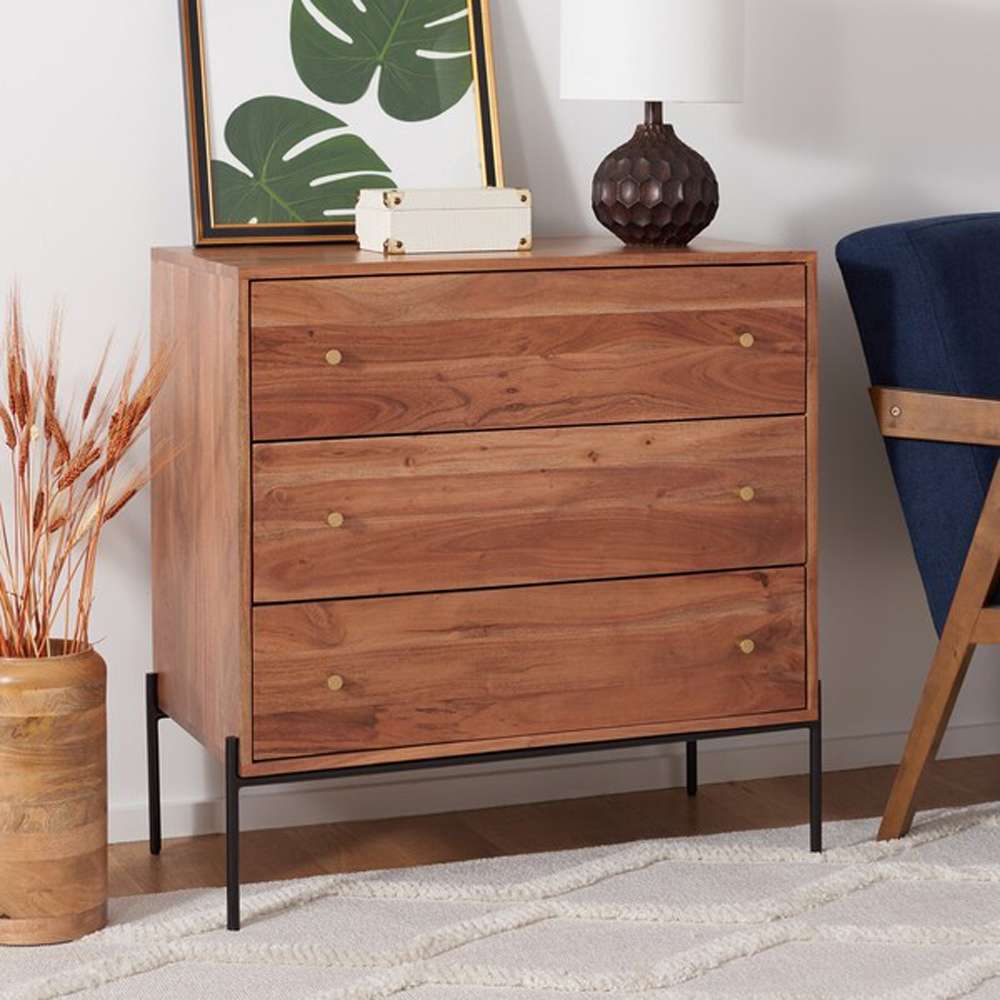Safavieh - Dowling 3 Drawer Chest - Brown - Black - CHS9002A veiw 3