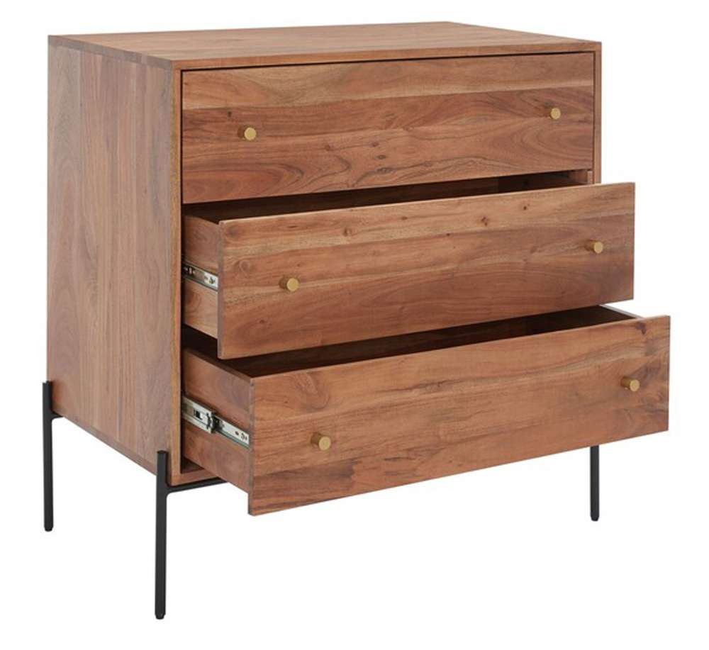 Safavieh - Dowling 3 Drawer Chest - Brown - Black - CHS9002A veiw 4
