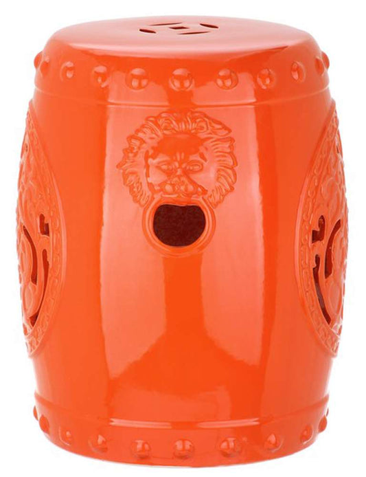 Safavieh - Dragon Coin Garden Stool - Orange - ACS4533D veiw 1