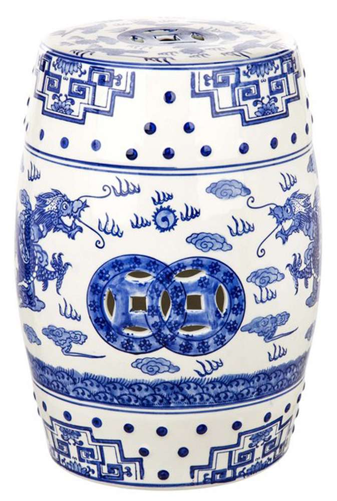 Safavieh - DragonS Breath Garden Stool - Blue - ACS4554A veiw 1