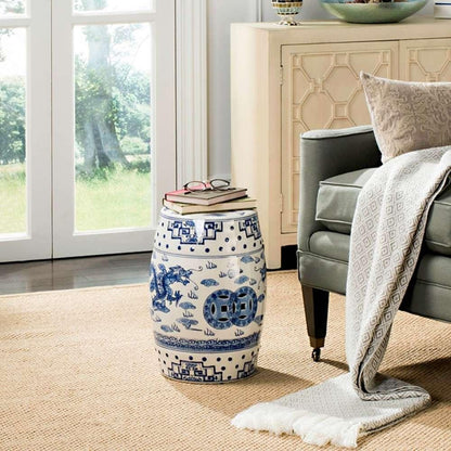 Safavieh - DragonS Breath Garden Stool - Blue - ACS4554A veiw 2