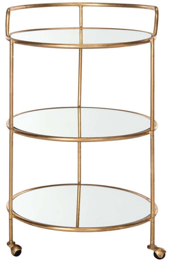 Safavieh - Dulcinea Bar Cart - Gold - Mirror - FOX2554B veiw 1