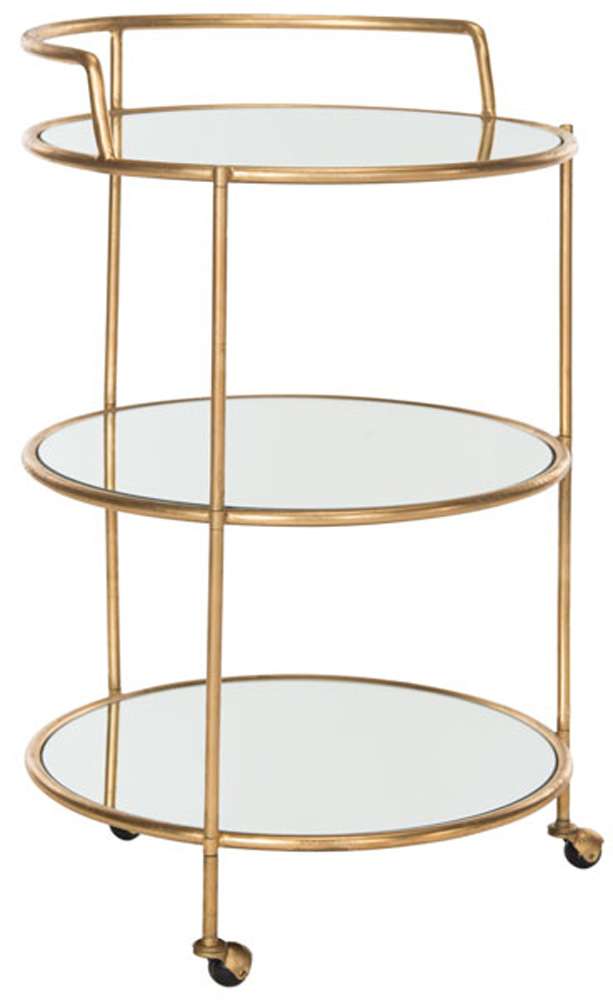 Safavieh - Dulcinea Bar Cart - Gold - Mirror - FOX2554B veiw 3