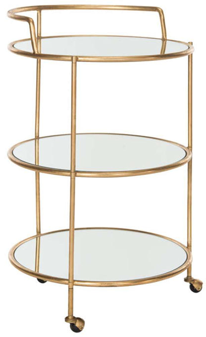 Safavieh - Dulcinea Bar Cart - Gold - Mirror - FOX2554B veiw 3