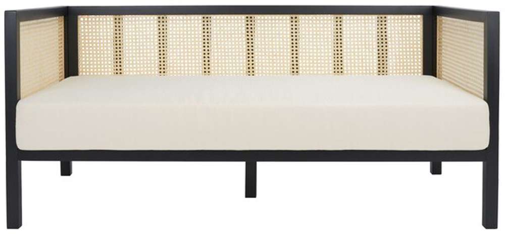 Safavieh - Dune Rattan 3 Seater Sofa - White - Black - LVS1500B veiw 1