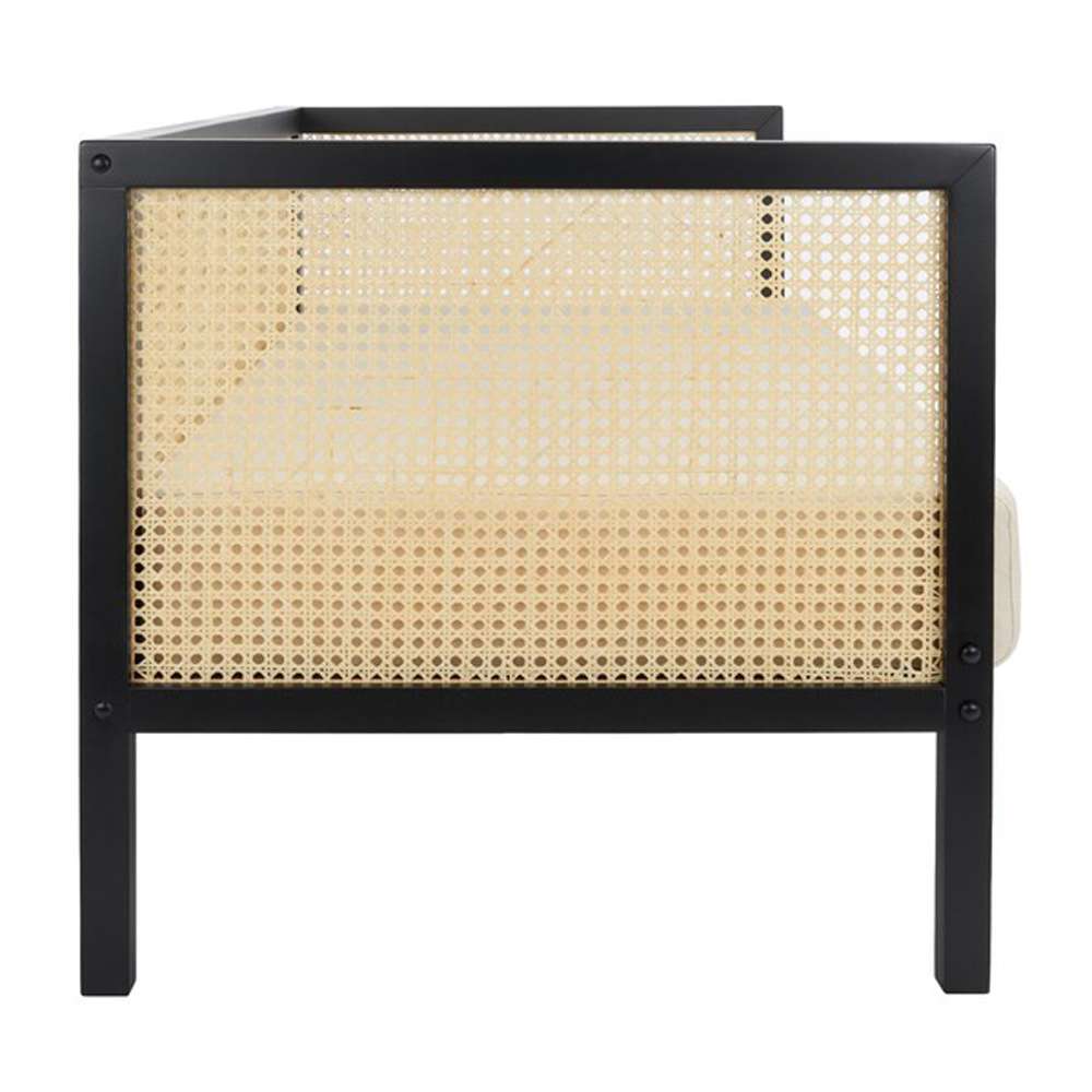 Safavieh - Dune Rattan 3 Seater Sofa - White - Black - LVS1500B veiw 4