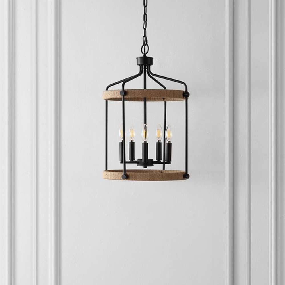 Safavieh - Dwyer 5Lt 16in Pendant - Black - Brown - PND4174A veiw 1