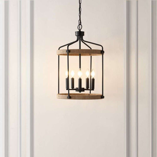 Safavieh - Dwyer 5Lt 16in Pendant - Black - Brown - PND4174A veiw 2