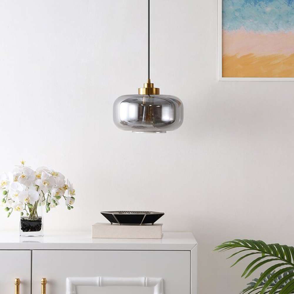 Safavieh - Edge 11 Inch Pendant - Smoke Grey - Brass - PND4144A veiw 1