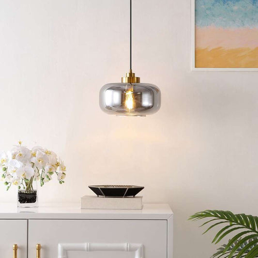 Safavieh - Edge 11 Inch Pendant - Smoke Grey - Brass - PND4144A veiw 2