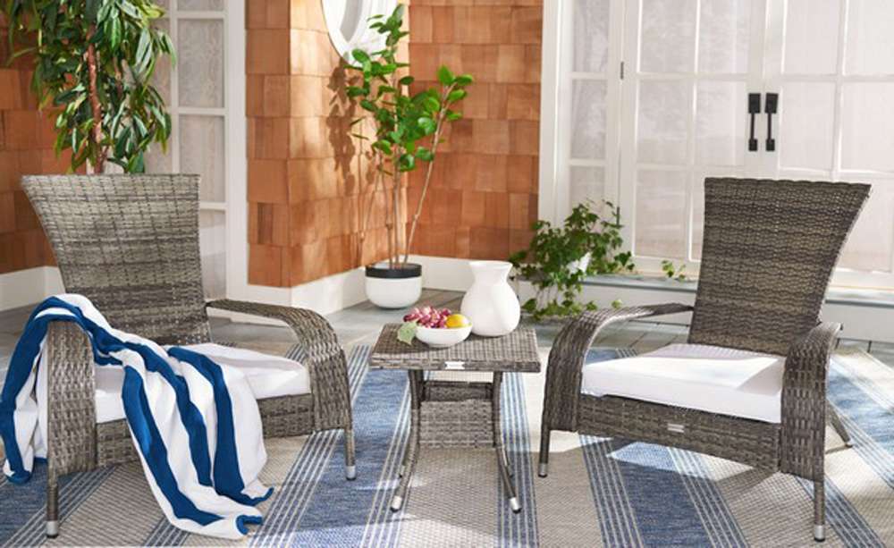 Safavieh - Edna 3Pc Lounge Set - Grey Brown - White - PAT7719C veiw 3
