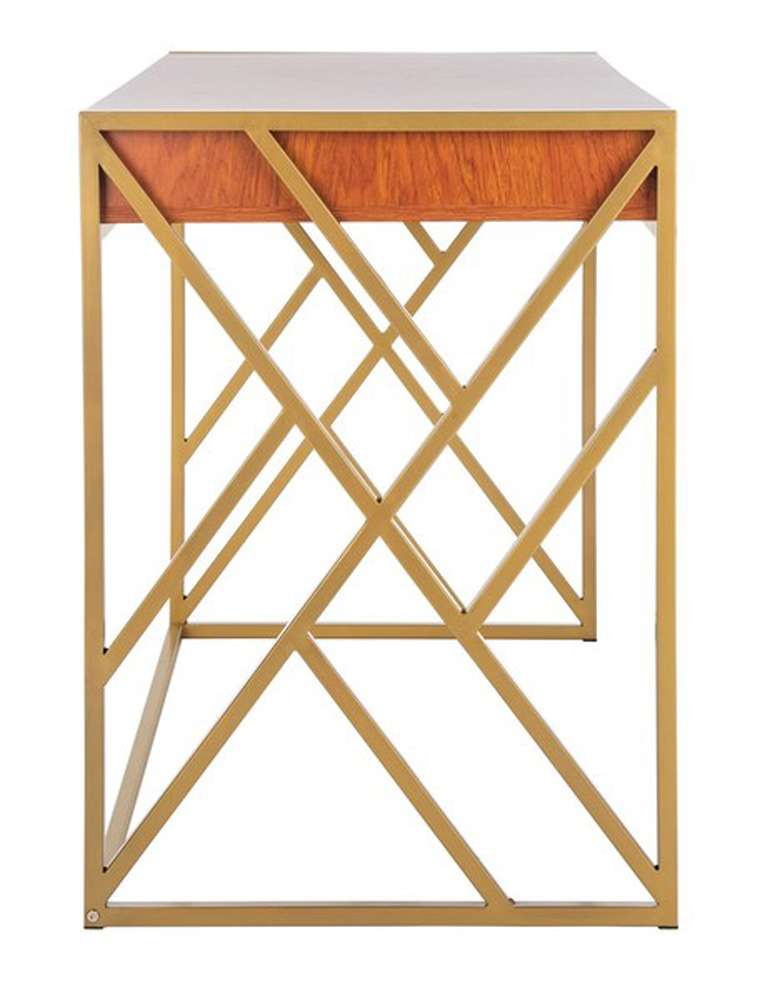 Safavieh - Elaine 1 Drawer Desk - Natural - Gold - DSK2201C veiw 5
