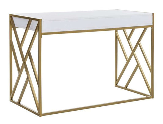 Safavieh - Elaine 1 Drawer Desk - White - Gold - DSK2201A view 1