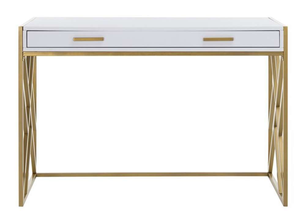 Safavieh - Elaine 1 Drawer Desk - White - Gold - DSK2201A veiw 2