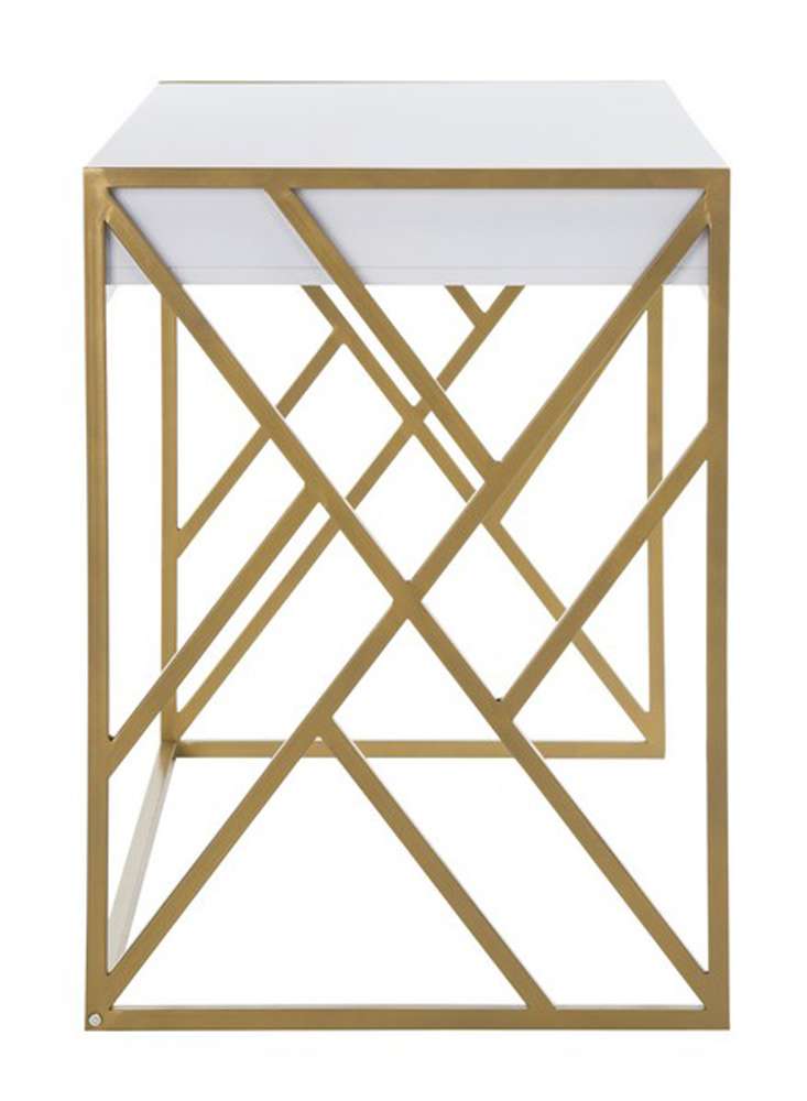 Safavieh - Elaine 1 Drawer Desk - White - Gold - DSK2201A veiw 5
