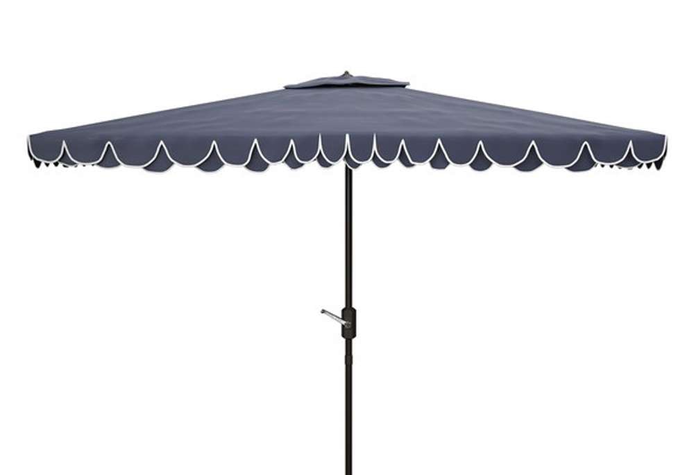 Safavieh - Elegant 6.5X10 Rect Umbrella - Navy - White - PAT8306A veiw 1