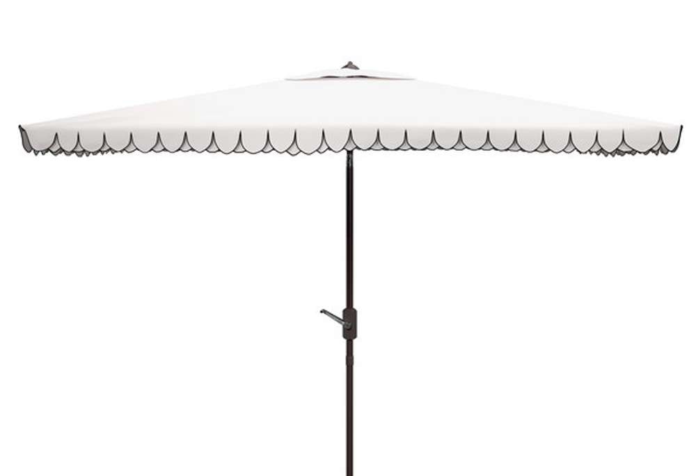 Safavieh - Elegant 6.5X10 Rect Umbrella - White - Black - PAT8306E veiw 1