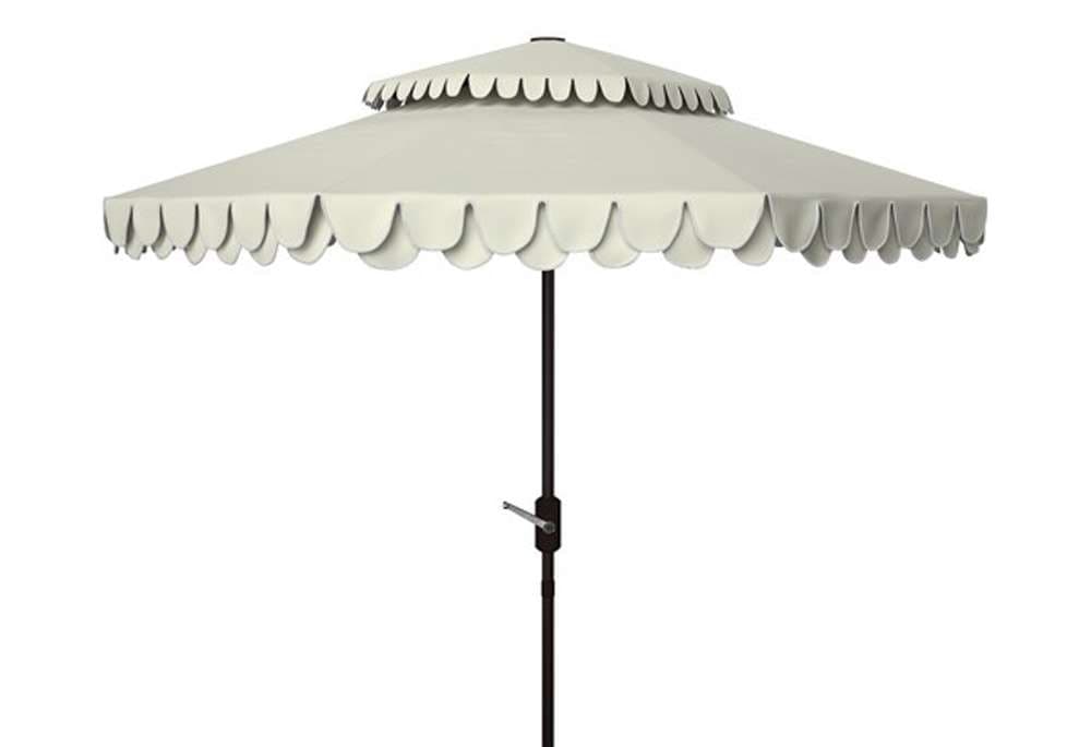 Safavieh - Elegant 9Ft Double Top Umbrella - Beige - White - PAT8206C veiw 1