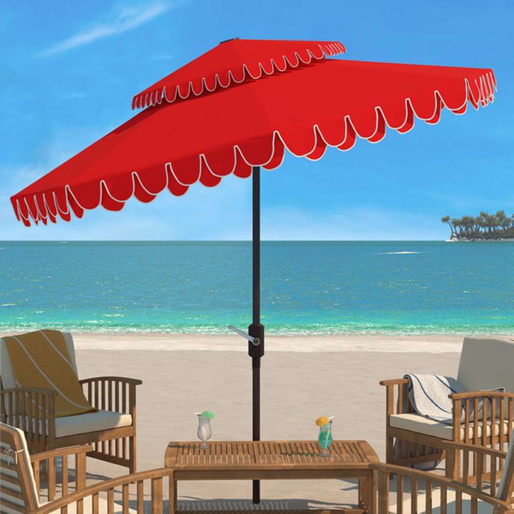 Safavieh - Elegant 9Ft Double Top Umbrella - Red - PAT8206D veiw 2