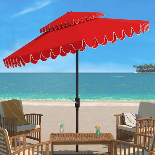 Safavieh - Elegant 9Ft Double Top Umbrella - Red - PAT8206D veiw 2