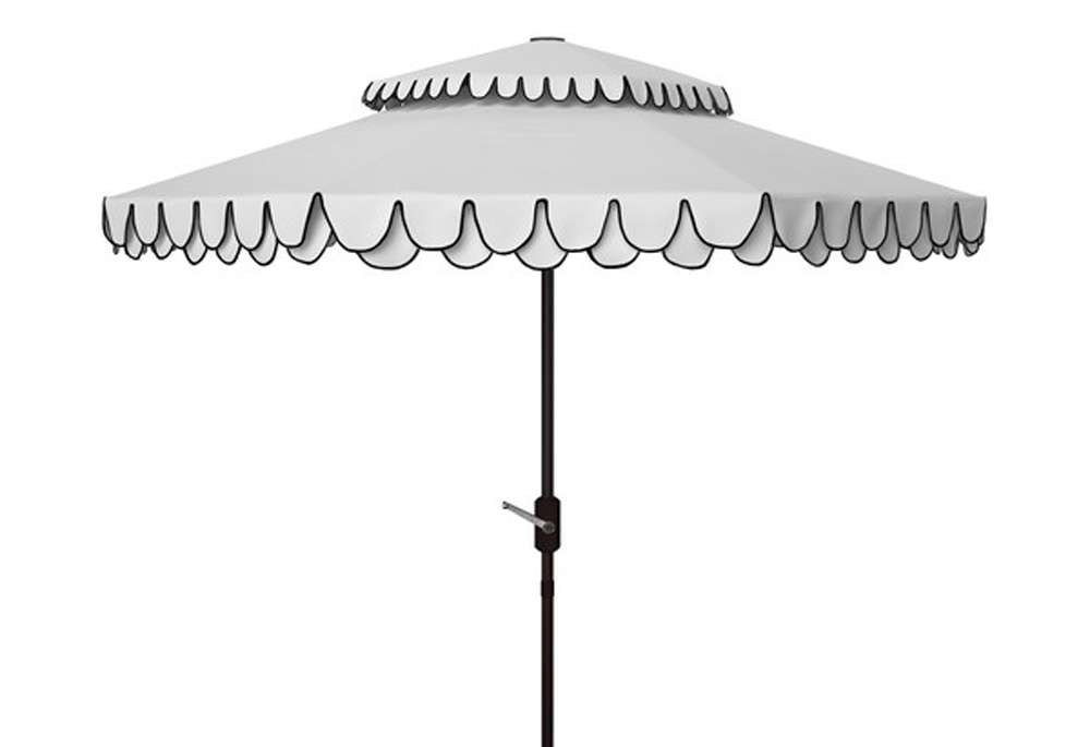 Safavieh - Elegant 9Ft Double Top Umbrella - White - Black - PAT8206E veiw 1