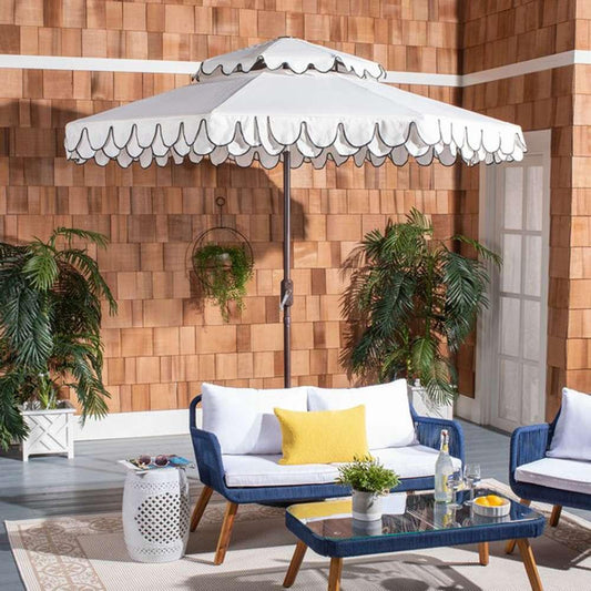 Safavieh - Elegant 9Ft Double Top Umbrella - White - Black - PAT8206E veiw 2