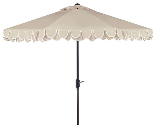 Safavieh - Elegant Valance 11Ft Umbrella - Beige - White - PAT8106C veiw 1