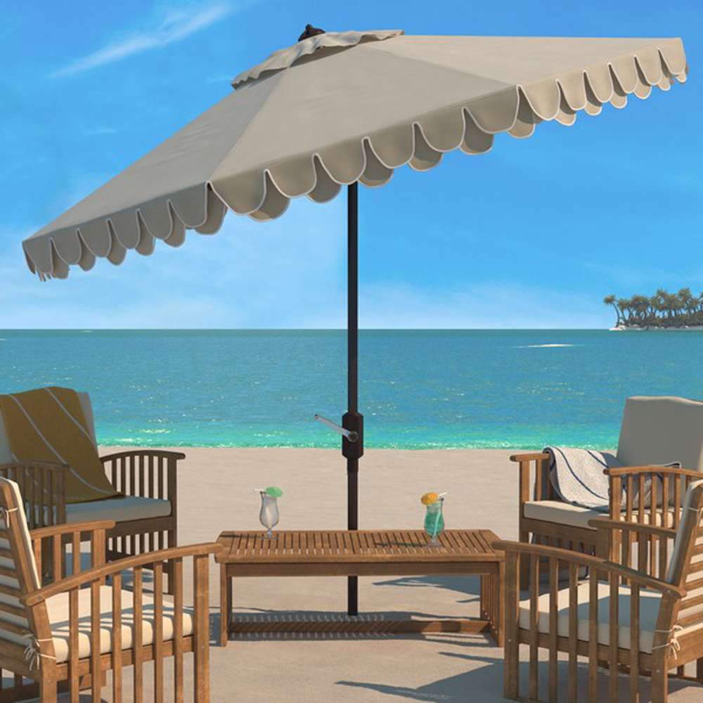 Safavieh - Elegant Valance 11Ft Umbrella - Beige - White - PAT8106C veiw 2