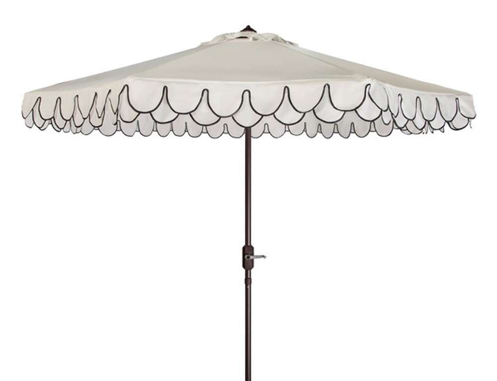 Safavieh - Elegant Valance 11Ft Umbrella - White - Black - PAT8106E veiw 1