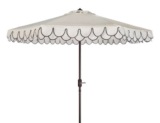 Safavieh - Elegant Valance 11Ft Umbrella - White - Black - PAT8106E veiw 1