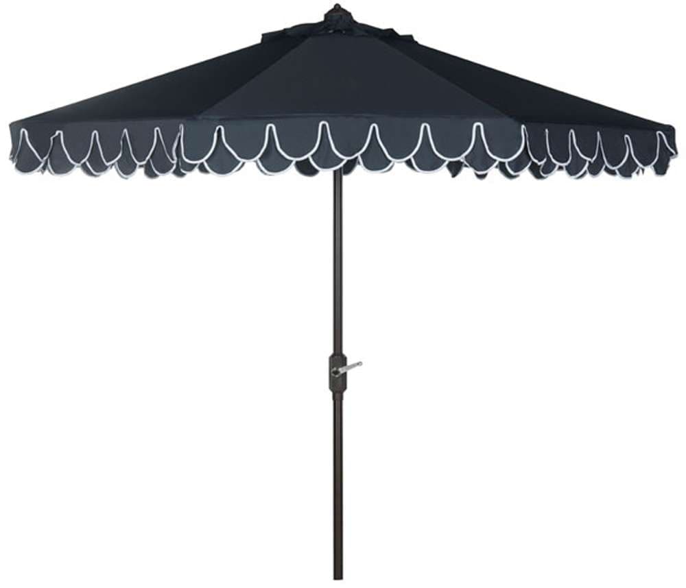 Safavieh - Elegant Valance 9Ft Umbrella - Navy - White - PAT8006A veiw 1