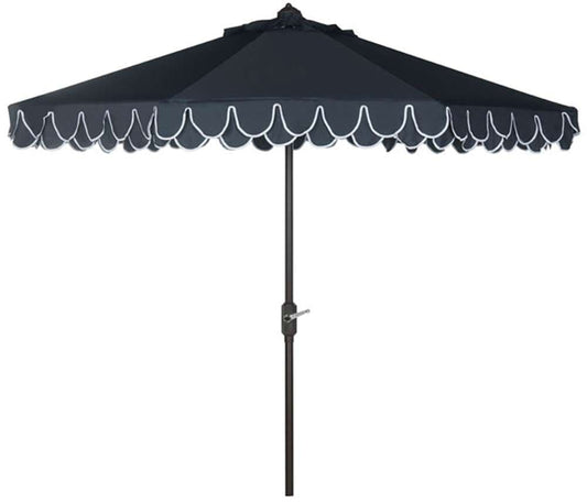 Safavieh - Elegant Valance 9Ft Umbrella - Navy - White - PAT8006A veiw 1