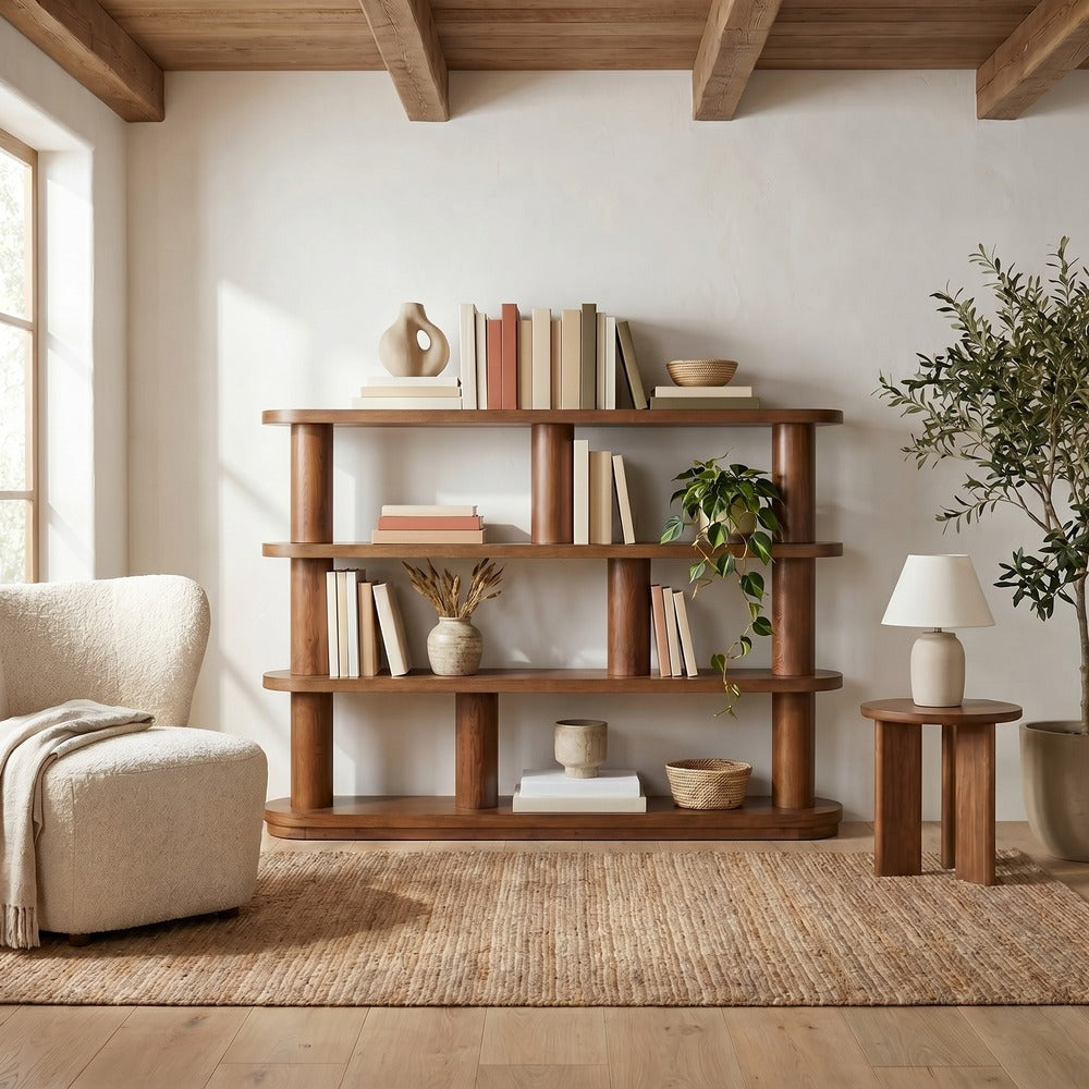 Safavieh - Eleonora 3 Shelf Wood Bookshelf / Walnut - SFV4281A-2BX view 2