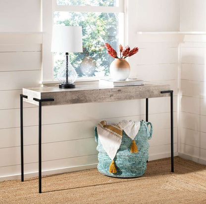 Safavieh - Eli Rectangle Console Table - Light Grey - Black - CNS4200A veiw 2