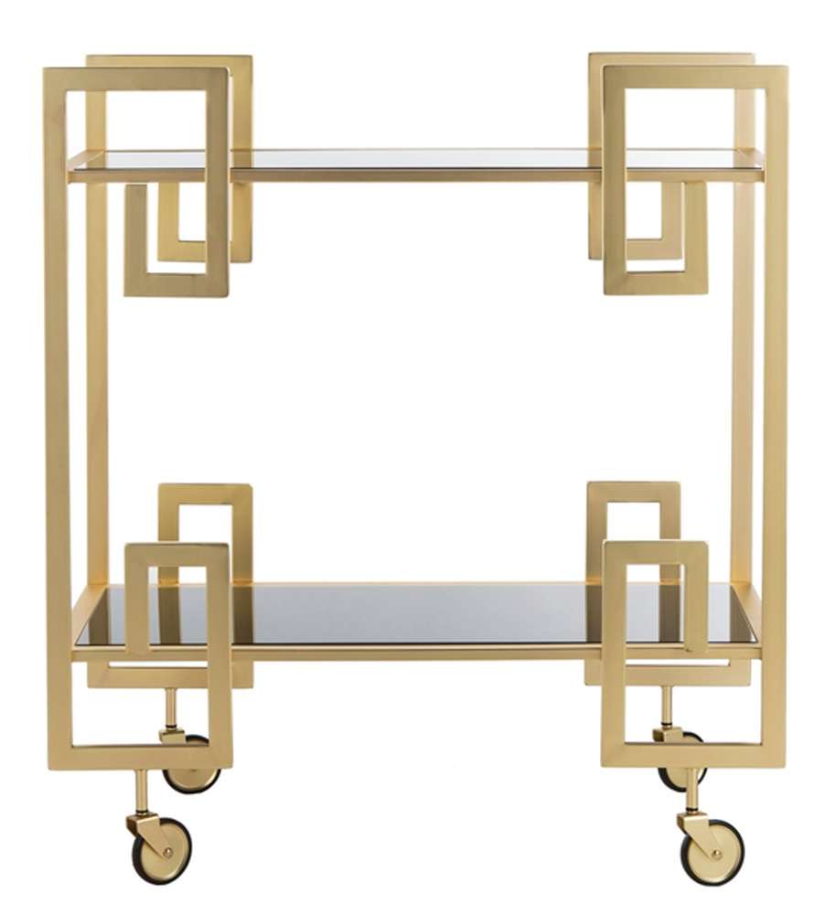 Safavieh - Eliza 2 Tier Bar Cart - Brass - Glass - BCT8005A veiw 1