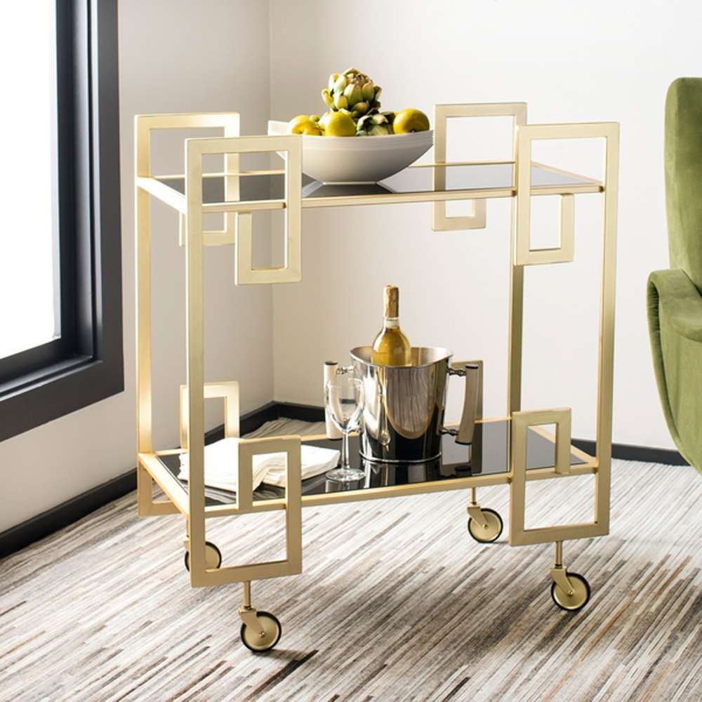 Safavieh - Eliza 2 Tier Bar Cart - Brass - Glass - BCT8005A veiw 2