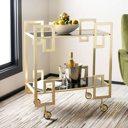 Safavieh - Eliza 2 Tier Bar Cart - Brass - Glass - BCT8005A veiw 2