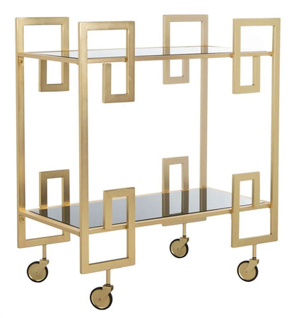 Safavieh - Eliza 2 Tier Bar Cart - Brass - Glass - BCT8005A veiw 3