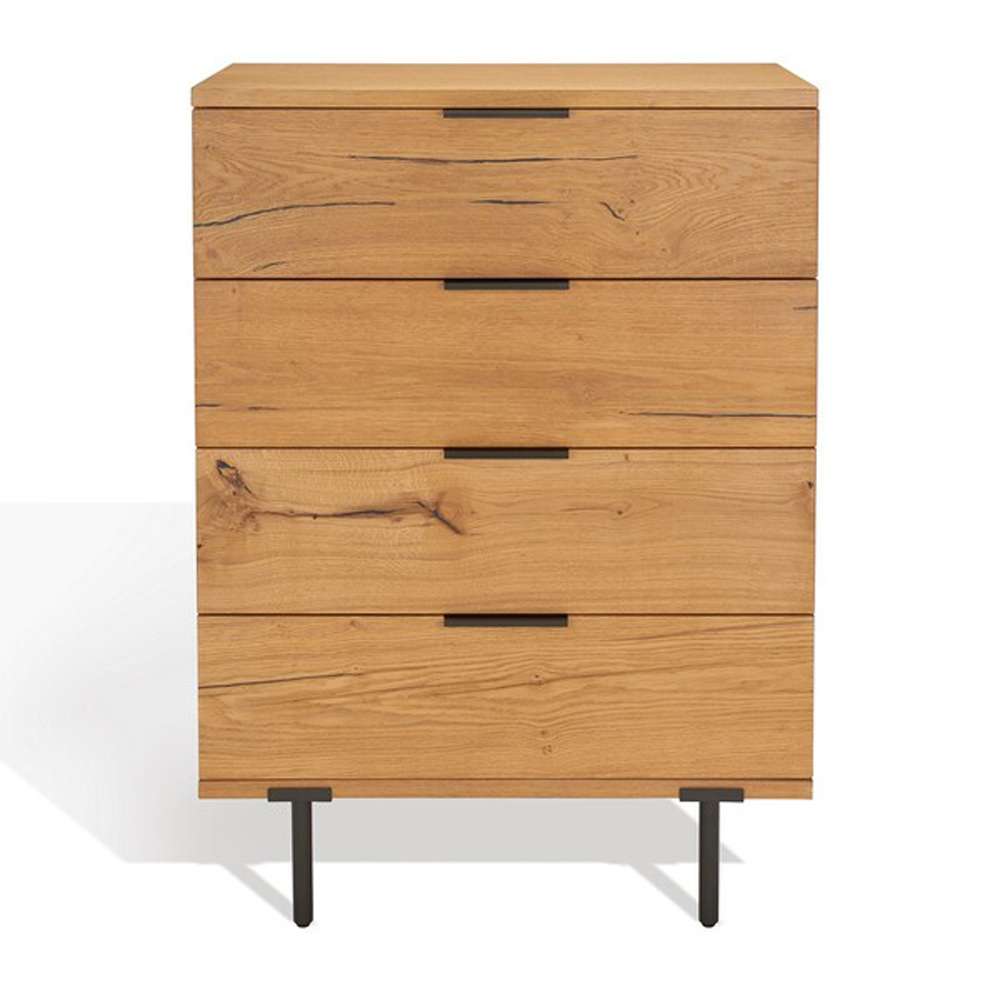 Safavieh - Couture - Elizabella 4 Drawer Wood Chest - Oak - Black - SFV5301A veiw 3