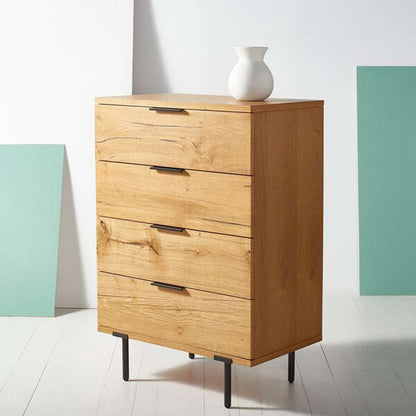 Safavieh - Couture - Elizabella 4 Drawer Wood Chest - Oak - Black - SFV5301A veiw 4