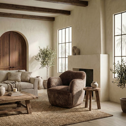 Safavieh - Elizandra Chenille Swivel Chair / Brown - SFV5152A view 2