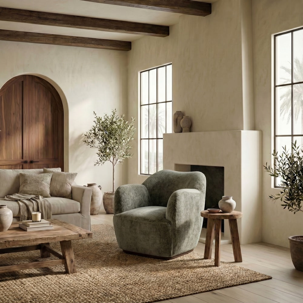 Safavieh - Elizandra Chenille Swivel Chair / Olive Green - SFV5152B view 2