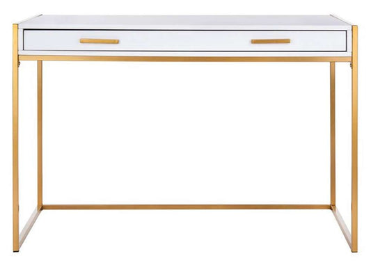 Safavieh - Elodie 1 Drawer Desk - White - Gold - DSK2209A veiw 1