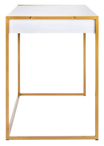 Safavieh - Elodie 1 Drawer Desk - White - Gold - DSK2209A veiw 5