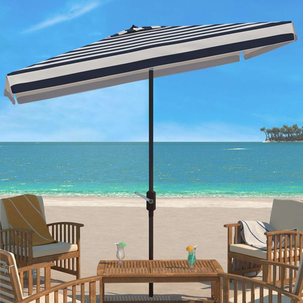 Safavieh - Elsa 6.5X10 Rect Umbrella - Black - White - PAT8303A veiw 2